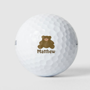 Cute Cudly Brown Baby Teddy Bear Cub Golfballen
