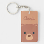 Cute Cudly Brown Beer Custom Name | Sleutelhanger (Voorkant)