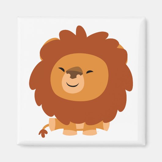 Cute Cudly Cartoon Lion Magnet Magneet (Voorkant)