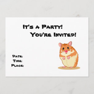 Cute Cudly Hamster party uitnodiging