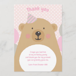 Cute Cudly Teddy Bear Bedankt voor je briefje Kaart