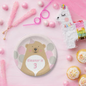 Cute Cudly Teddy Bear Birthday Paper Bord (Feest)