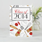 Cute Culinal School Afstuderen Kaart (Staand voorkant)