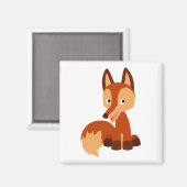 Cute Cunning Cartoon Fox Magnet Magneet (Voorkant / Achterkant)