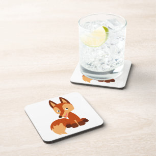 Cute Cunning Cartoon Fox Onderzetters Set