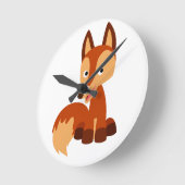 Cute Cunning Cartoon Fox Wall Clock Ronde Klok (Hoek)