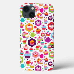 Cute cup cake en theepot iPhone 13 hoesje