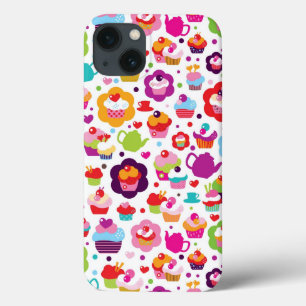 Cute cup cake en theepot iPhone 13 hoesje