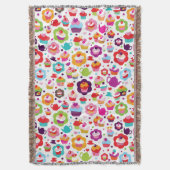 Cute cup cake en theepot deken (Voorkant Verticaal)