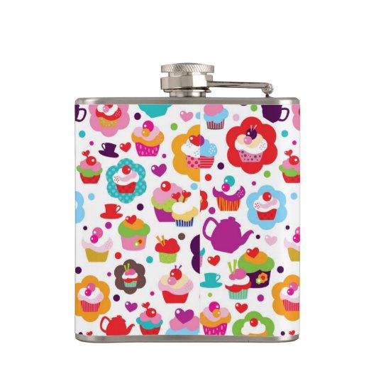 Cute cup cake en theepot heupfles (Achterkant)