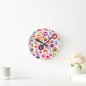 Cute cup cake en theepot ronde klok (Huis)