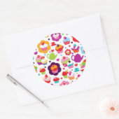 Cute cup cake en theepot ronde sticker (Envelop)