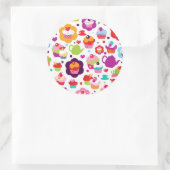 Cute cup cake en theepot ronde sticker (Tas)