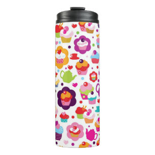 Cute cup cake en theepot thermosbeker