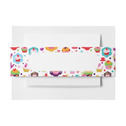 Cute cup cake en theepot uitnodigingen wikkel (Voorkant Voorbeeld)