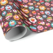 Cute Cup Cake Pattern Cadeaupapier (Rol Hoek)