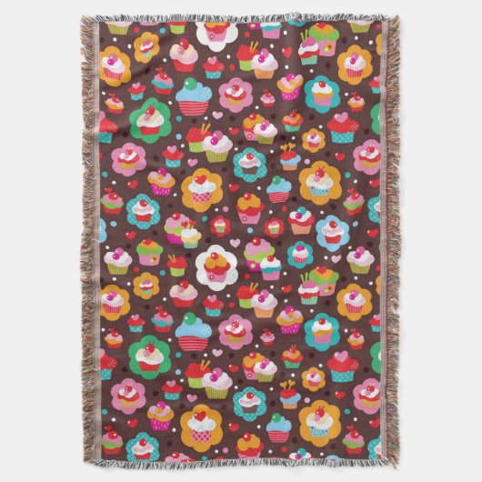 Cute Cup Cake Pattern Deken (Voorkant Verticaal)