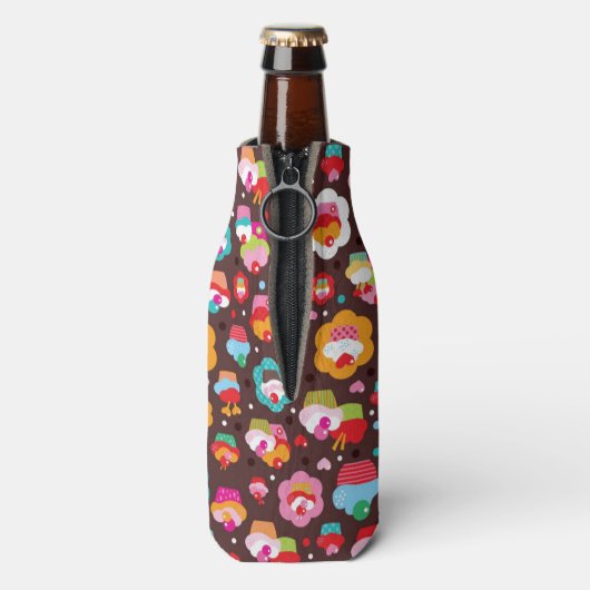 Cute Cup Cake Pattern Flesjeskoeler (Fles Achterkant)