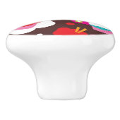 Cute Cup Cake Pattern Keramische Knop (Zijkant)