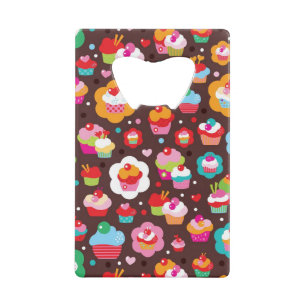 Cute Cup Cake Pattern Kredietkaart Flessenopener