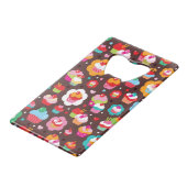 Cute Cup Cake Pattern Kredietkaart Flessenopener (Voorkant Gekanteld)