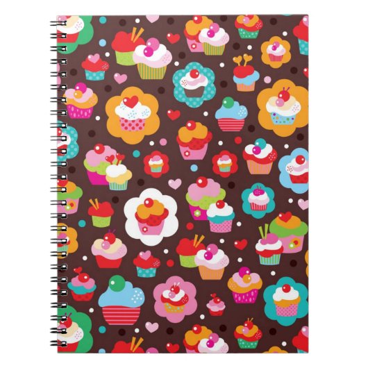 Cute Cup Cake Pattern Notitieboek (Voorkant)