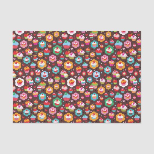 Cute Cup Cake Pattern Tissuepapier (Voorkant)