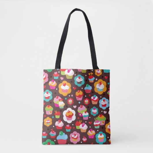 Cute Cup Cake Pattern Tote Bag (Voorkant)