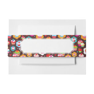 Cute Cup Cake Pattern Uitnodigingen Wikkel