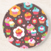 Cute Cup Cake Pattern Zandsteen Onderzetter (Voorkant)