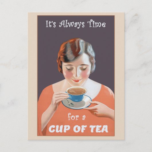 Cute Cup Poster Tea Briefkaart (Voorkant)