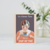 Cute Cup Poster Tea Briefkaart (Staand voorkant)