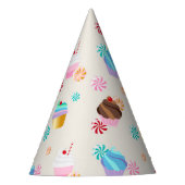Cute Cupcake and Candy Pattern for Birthday Party Feesthoedjes (Voorkant)