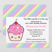 Cute Cupcake Baby shower Kaart (Voorkant / Achterkant)