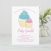 Cute Cupcake Baby Sprinkle Shower Kaart (Staand voorkant)
