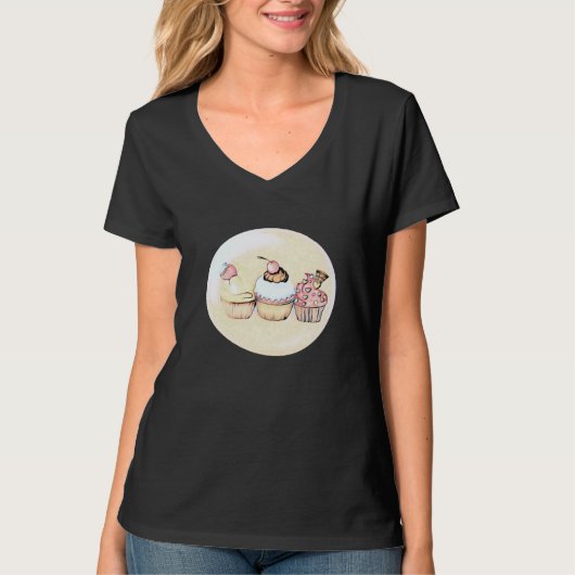 Cute Cupcake Bakery Cake Baking T-shirt (Voorkant)