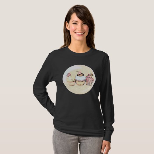Cute  Cupcake  Bakery Cake  Baking T-shirt (Voorkant volledig)