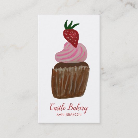 CUTE CUPCAKE Bakery Pastry Chef Modern Visitekaartje (Voorkant)