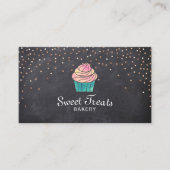 Cute Cupcake Bakery Sweet Trechalkboard Visitekaartje (Voorkant)