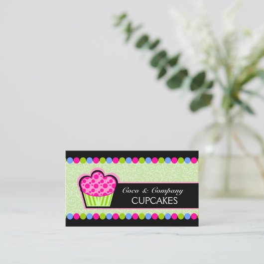 Cute Cupcake bakkerij Visitekaartje (Staand voorkant)