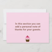 Cute Cupcake & Carte de remerciements de crème gla (Dos)