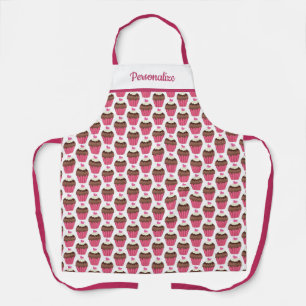 Cute Cupcake Dessert Pattern Women's Cooking Schort