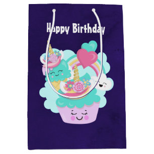 Cute Cupcake en Happy Ice Cream Birthday Medium Cadeauzakje