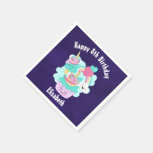 Cute Cupcake en Happy Ice Cream Birthday Servet (Hoek)