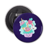 Cute Cupcake en Happy Ice Cream Button Flesopener (Voorkant)