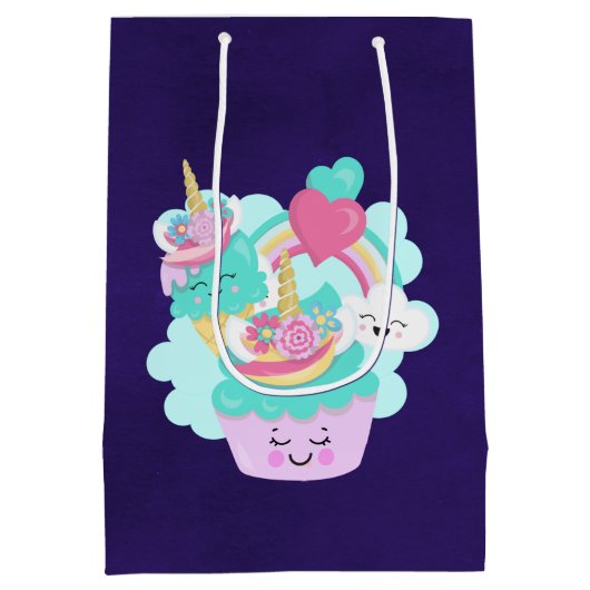 Cute Cupcake en Happy Ice Cream Dank u Medium Cadeauzakje (Achterkant)