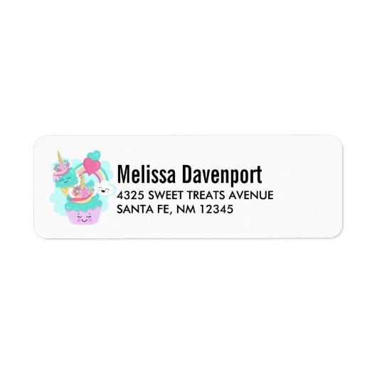 Cute Cupcake en Happy Ice Cream Etiket (Voorkant)