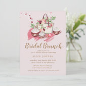 Cute Cupcake Floral Bridal Brunch Invitation (Debout devant)