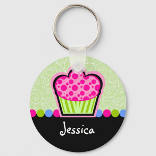 Cute Cupcake, gepersonaliseerd Sleutelhanger