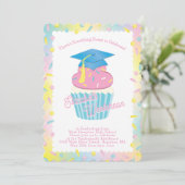 Cute Cupcake Graduation Party Kaart (Staand voorkant)